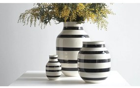 Čierno-biela kameninová váza Kähler Design Omaggio, výška 12,5 cm