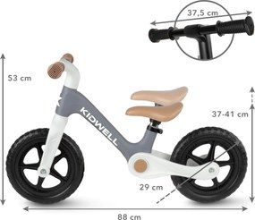 Skladacie detské odrážadlo Kidwell FLEX s nastaviteľným sedlom a EVA kolesami