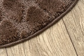 Kúpeľňový koberček SUPREME STONES kamienky, hnedý kruh