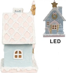 Modrá svietiaca perníková chalúpka Gingerbread House - 9*8*15 cm
