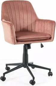 SI Q-886 Sametová otočná stolička antická ružová