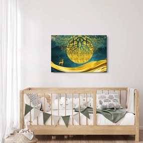 Obraz - Abstrakcia, Zlatá krajina (90x60 cm)