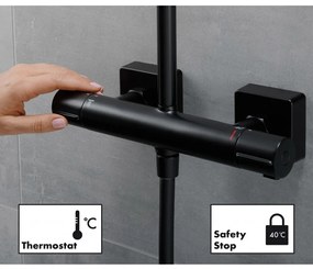 Hansgrohe Vernis Shape - Showerpipe 240 1jet EcoSmart 9 l, s termostatom, čierna matná 26429670