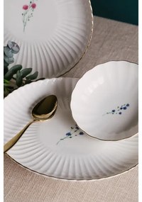 27-dielna jedálenská súprava, biela/zlatá, porcelán
