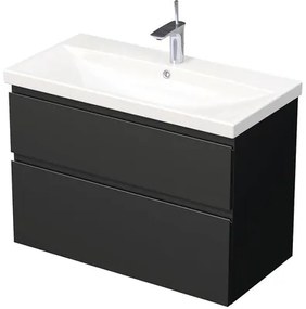 Kúpeľňová skrinka s umývadlom Intedoor LANDAU 90x65 cm čierna matná