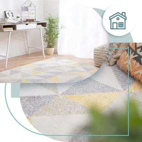 Koberec Agnella Funky Top Super Trojuholníky svetlosivý