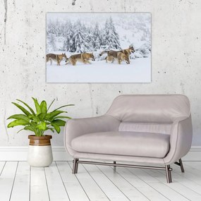 Obraz - Vlci v horách (90x60 cm)