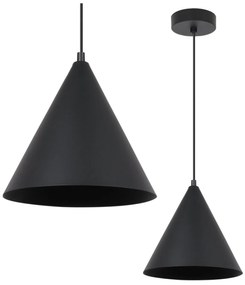 Závesné svietidlo Soho, 1x čierne kovové tienidlo, (fi 25cm)