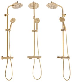 Rea Bliss, termostatická sprchová sada s hornou dažďovou sprchou, zlatá, REA-P8806