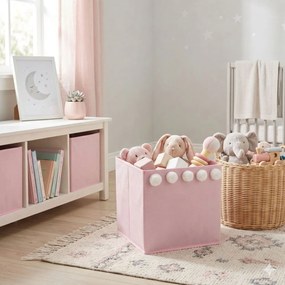 Úložný box Pompoms, 29x29x29 cm, ružová