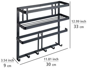 Wenko Multifunkčná kuchynská polica s háčikmiGala, 33 x 9 x 30 cm