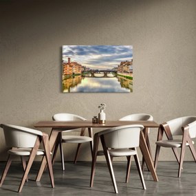 Obraz mesta s riekou (90x60 cm)