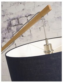 Stojacia lampa s bielym tienidlom a konštrukciou z bambusu Good&amp;Mojo Montblanc