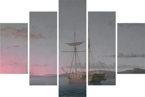 Obraz - Fitz Henry Lane, Lumber Schooners at Evening on Penobscot Bay, reprodukcia (150x105 cm)