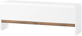 Čalúnená lavica Livorno 65 165 cm biela/dub Wotan