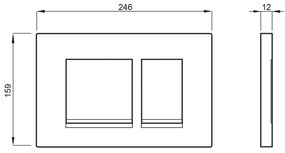 SCHWAB, SCHWAB CERES ovládacie tlačidlo, 246x159 mm, biela lesk, P67-0130-0250