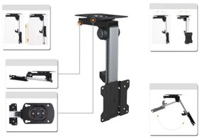 MK FLORIA MKF-17DS220 - Stropný držiak na TV 46" čierny