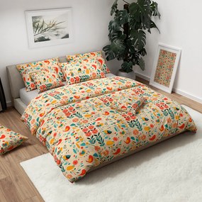 Krepové obliečky RETRO BIRD farebné Rozmer obliečky: 70 x 90 cm | 140 x 200 cm