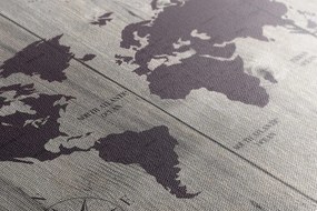 Obraz na korku hnedá mapa na drevenom pozadí