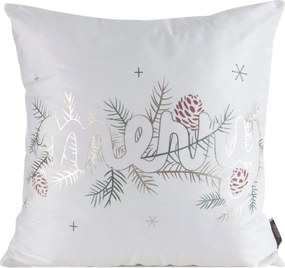 VIANOČNÁ DEKORAČNÁ OBLIEČKA NA VANKÚŠ MERRY1 45X45 CM VZOROVANÁ