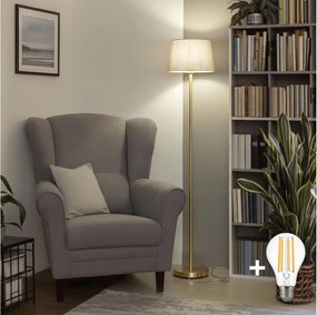 Brilagi - LED stojacia lampa CERIA 1xE27/20W/230V priemer 30 cm sivá/zlatá