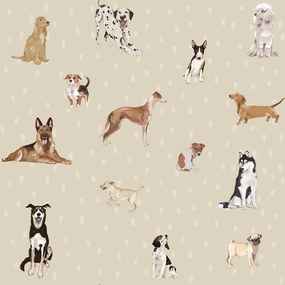 Tapeta psi béžová s bodkami 280x100 cm