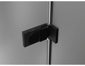 Mexen Lunar-F L, skladací sprchový kút ľavý 80 x 80 cm, 8mm číre sklo, čierny profil, 836L-080-080-70-00-L