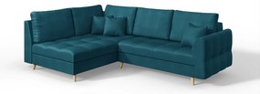 Tyrkysovomodrá rohová pohovka (ľavý roh) Ariella - Ropez
