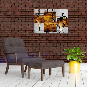 Sklenený obraz - Motívy Africkej kultúry (70x50 cm)