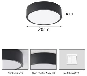 Brilagi - LED Stropné svietidlo POOL LED/18W/230V 3000/4500/6000K pr. 20 cm čierna