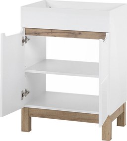 Comad Kúpeľňová skrinka pod umývadlo Bali White 60 biela/dub wotan