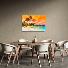 Sklenený obraz - Ostrov Bora Bora (70x50 cm)