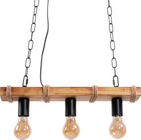 Toolight BOHO LINE, 3-bodové závesné svietidlo 3xE27 APP1319-3CP, hnedá-čierna, OSW-02461