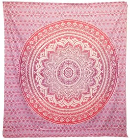 Tapiséria na stenu Mandala ružová 212x193cm