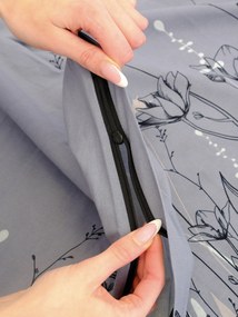 Predĺžené bavlnené obliečky Renforcé – Aneta šedá