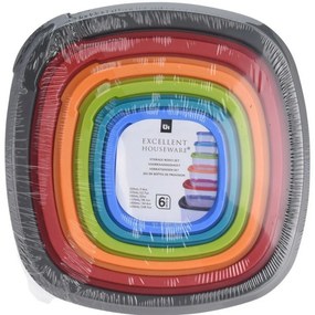 EH 6-dielna sada plastových dóz Rainbow