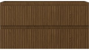 Mexen Rivel, kúpeľňová skrinka 90 cm, 2 zásuvky, drážkovaná, orech, 91A20-09047-2-BFF86