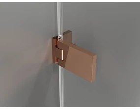 Mexen Lunar-F Duo, skladací sprchový kút 95 x 75 cm, 6mm číre sklo, profil ružové zlato, 836-095L-075P-60-00