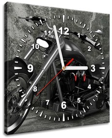 Gario Obraz s hodinami Tmavá motorka Rozmery: 30 x 30 cm