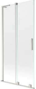 Mexen Velar L, 2-krídlová posuvná vaňová zástena 90 x 150 cm, 8mm číre sklo, brúsená oceľ, 896-090-003-01-97