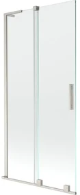 Mexen Velar L, 2-krídlová posuvná vaňová zástena 90 x 150 cm, 8mm číre sklo, brúsená oceľ, 896-090-003-01-97