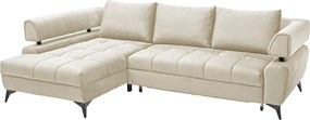 Rohová sedacia súprava Paris, krémová látka, ľavý roh