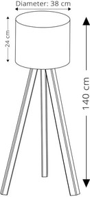 Stojacia lampa s hnedým tienidlom Aiden