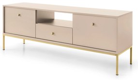 PROXIMA.store - Dizajnový televízny stolík - PIERA FARBA: béžová, FARBA NÔH: zlatá
