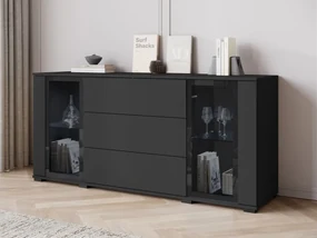 Široká komoda Hedvis SB 150 2D3S, Farby: čierna, Osvetlenie: bez osvetlenia