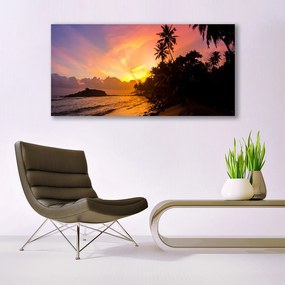 Obraz plexi More slnko palmy krajina 120x60 cm