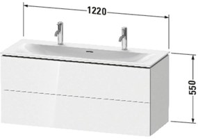 DURAVIT L-Cube závesná skrinka pod umývadlo, 2 zásuvky, 1220 x 481 x 550 mm, biela vysoký lesk, LC630902222