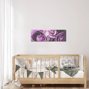 Obraz - Ružičky (s hodinami) (90x30 cm)