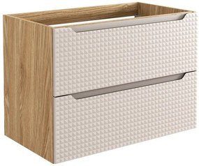 Závěsná skříňka pod umyvadlo Luxor Beige s deskou 60 cm béžová/dub olejovaný