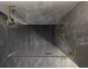 Mexen Lunar L, výklopný sprchový kút pravý 70 x 80 cm, 8mm číre sklo, zlatý matný profil, 834L-070-080-55-00-P